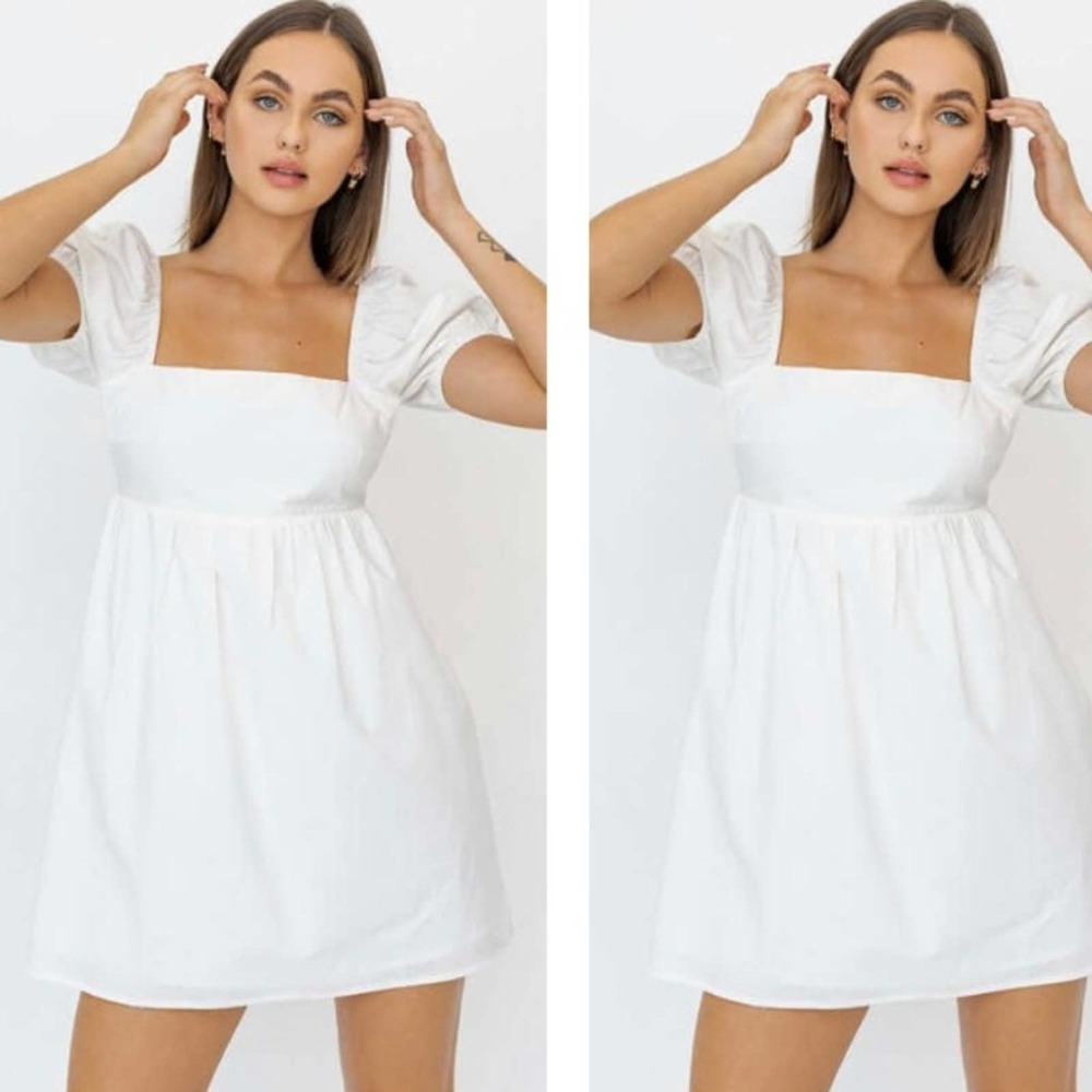 Cheers To Summer Mini Babydoll Puff Sleeve Dress - Picture 2 of 4